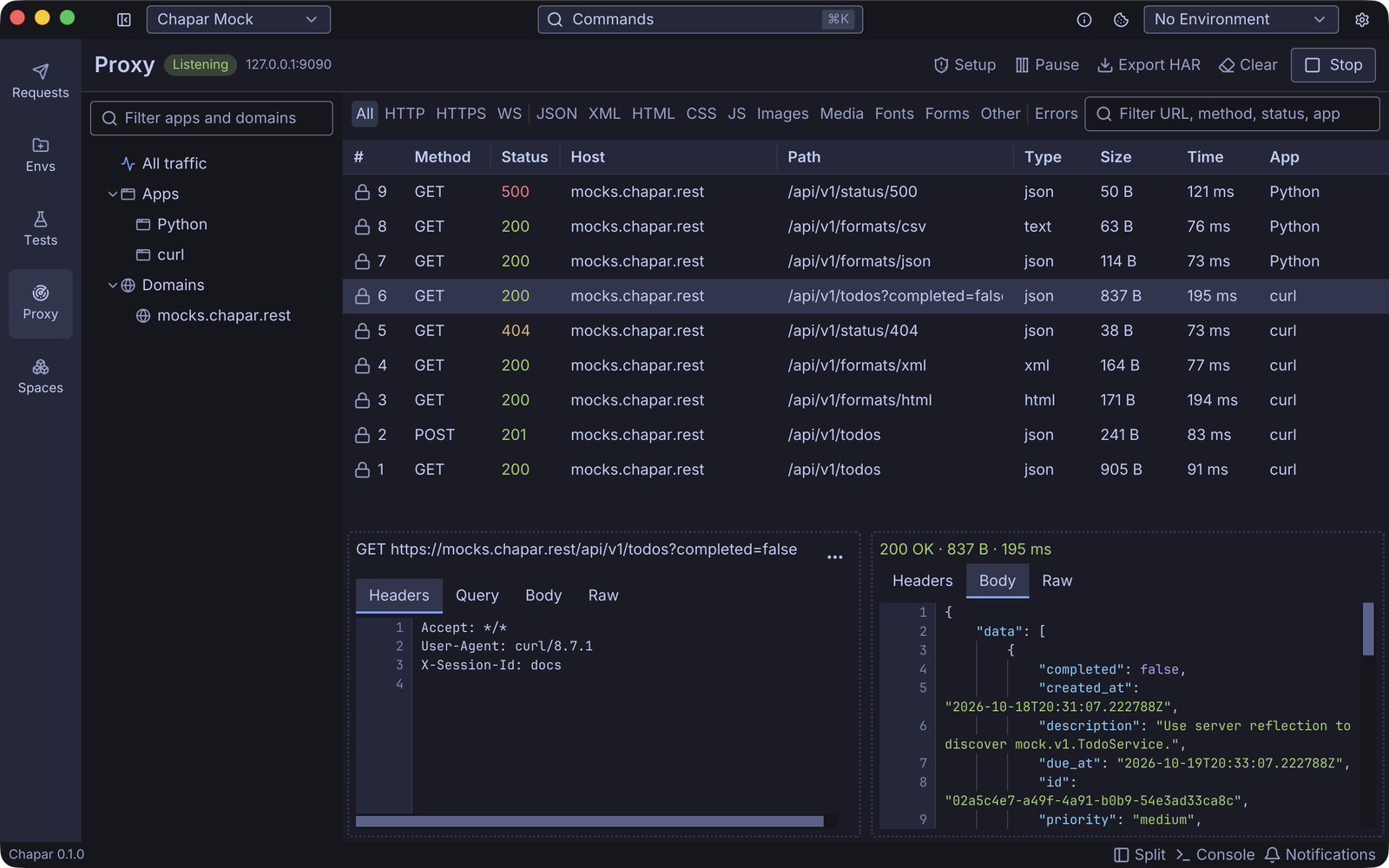 The Proxy page