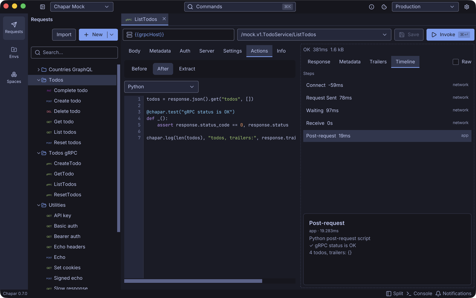 A gRPC post-request script