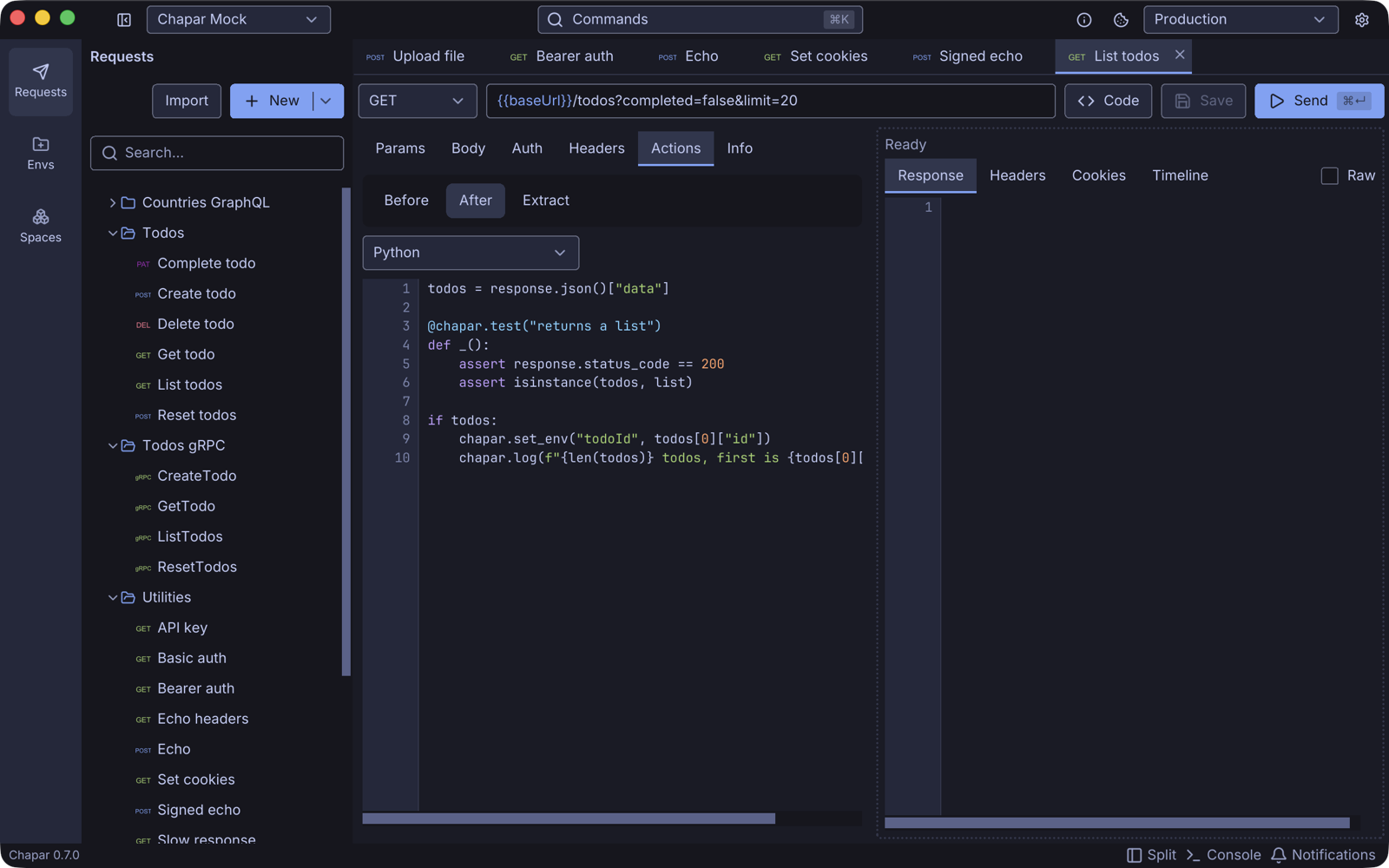 A post-request script