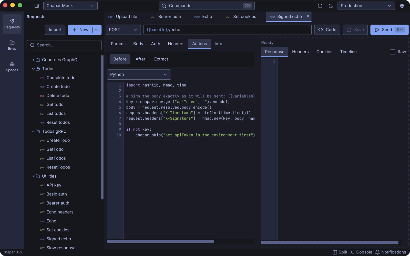 A pre-request script