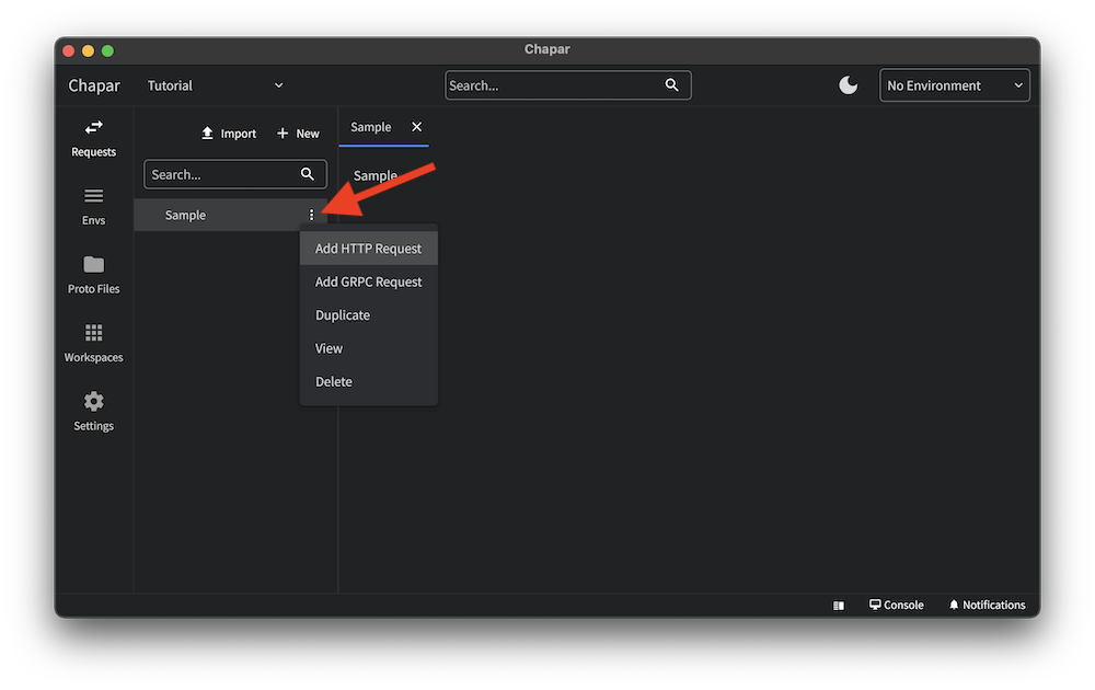 Add Request to Collection