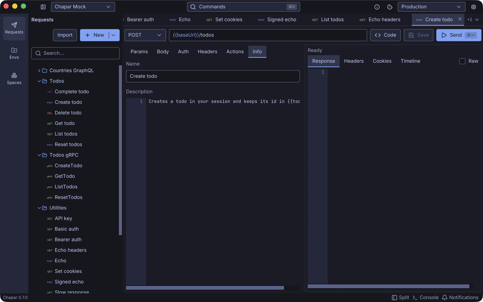 The Info tab
