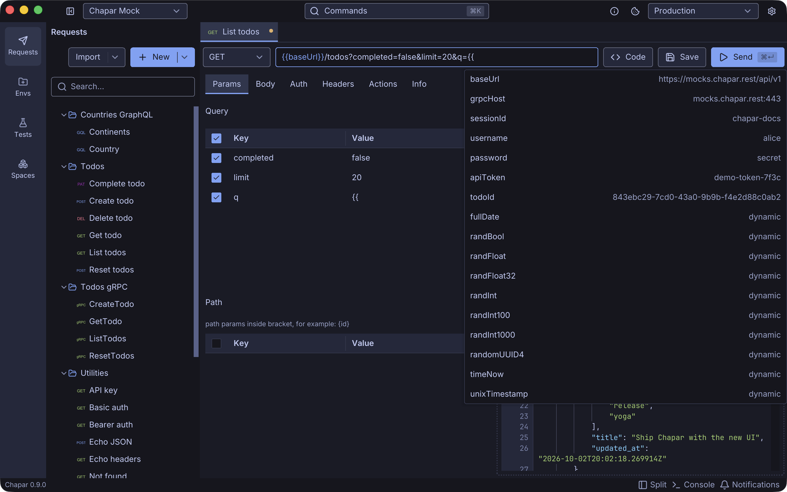 Variable completion